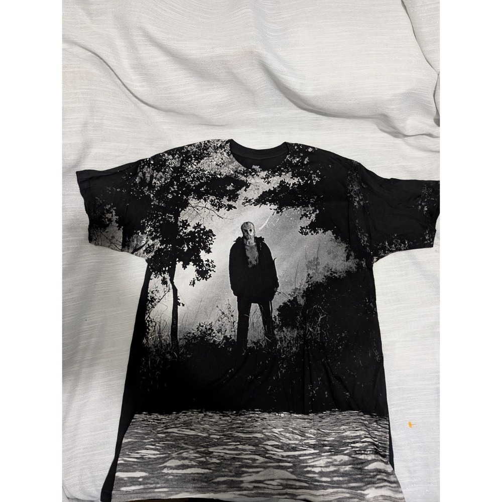 Friday the 13th Jason Voorhees T-Shirt‎ Men's Large Black Horror Movie Slasher